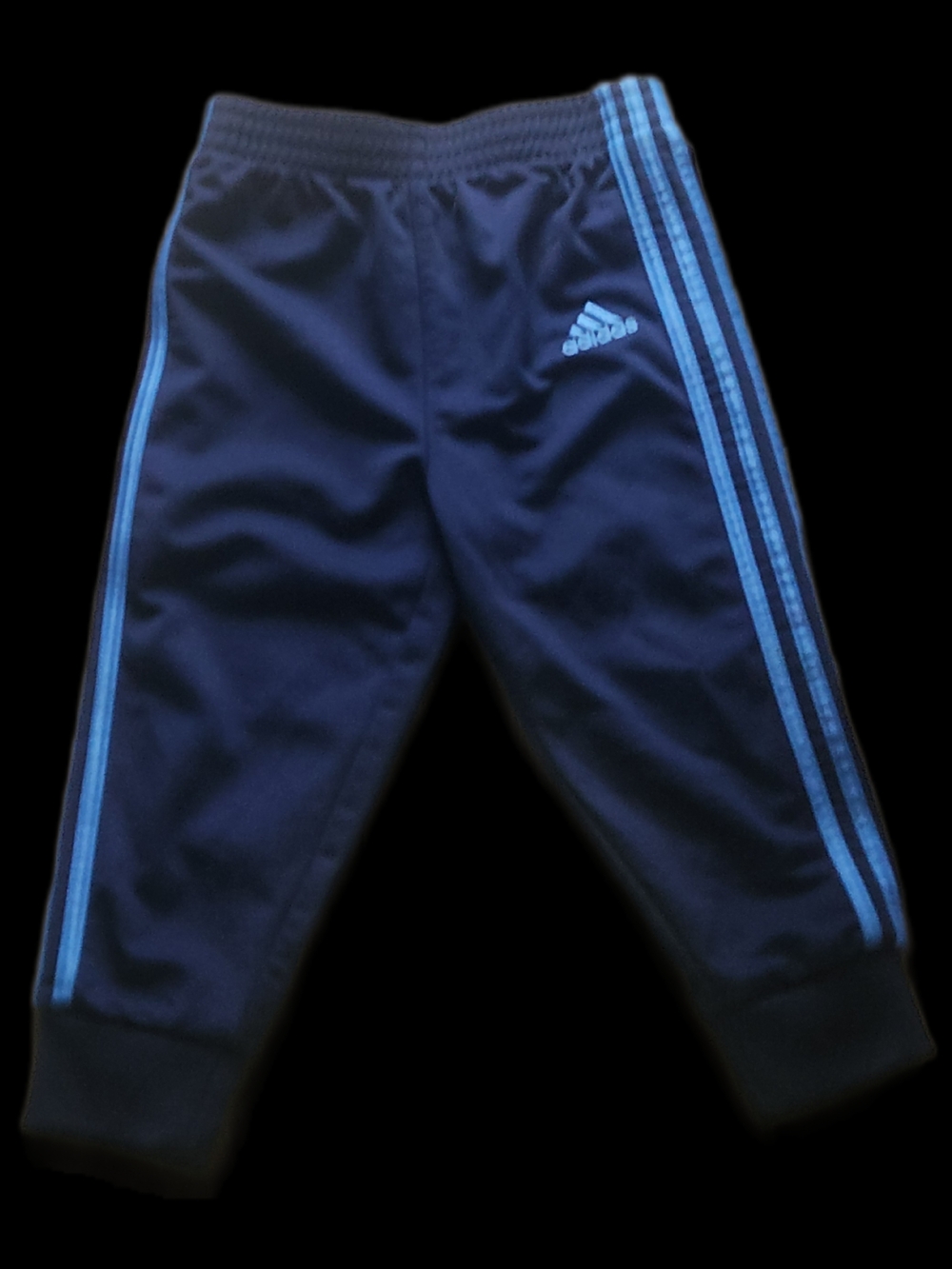 #KI38 Adidas Youth Navy Joggers with Light Blue Stripes